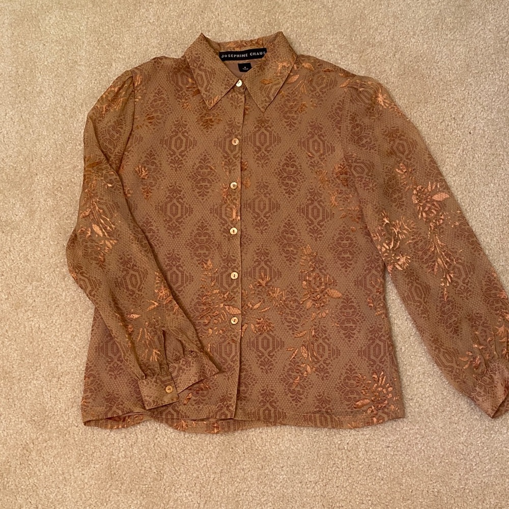 Josephine Chaus Brown Patterned Blouse